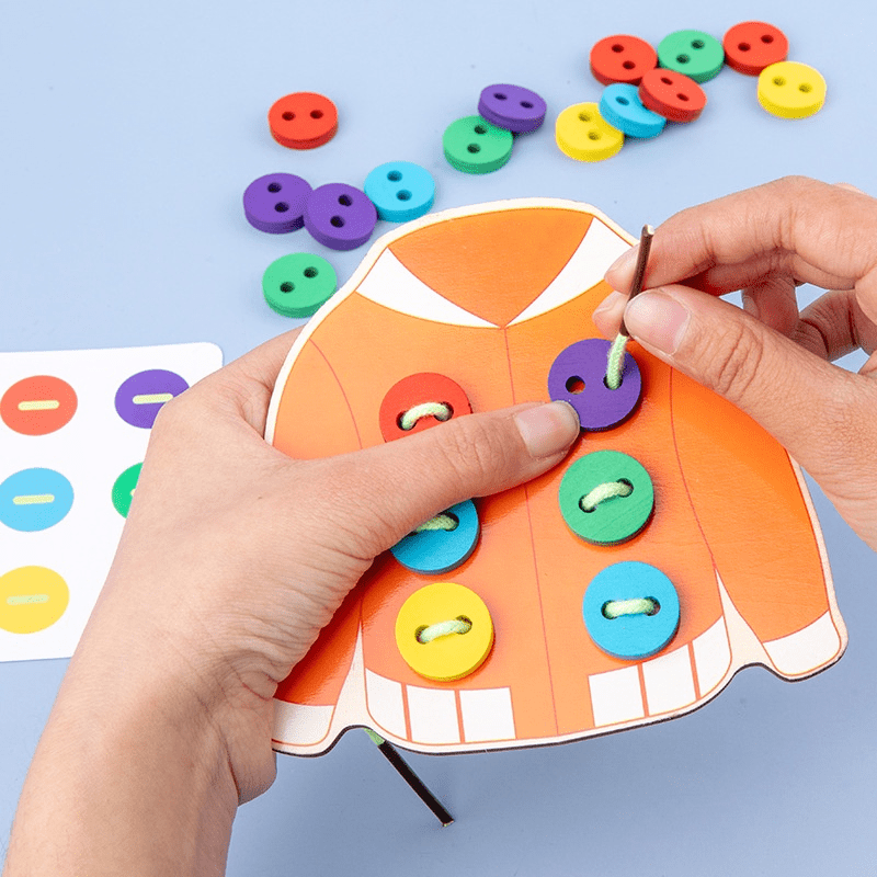 DIY Threading Button Game for Kids