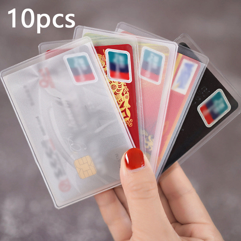 10pcs Card Cover Transparent Matte Anti RFID Protector Case