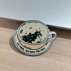 Aluminum Alloy Coffee Cup Brooch