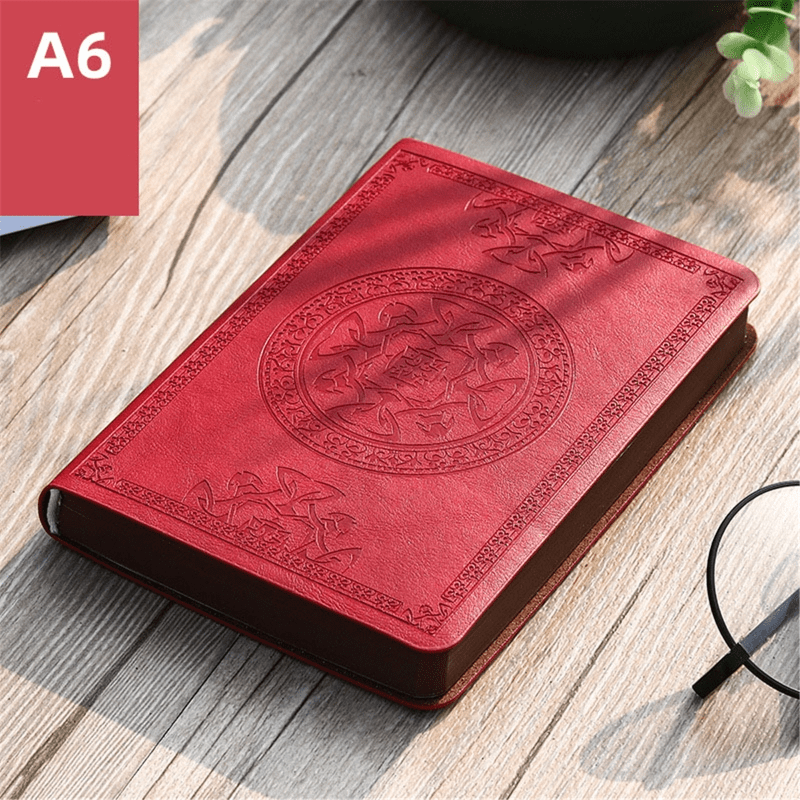 Vintage Pattern PU Leather Notebook 140 Sheets Diary Notepad Stationery
