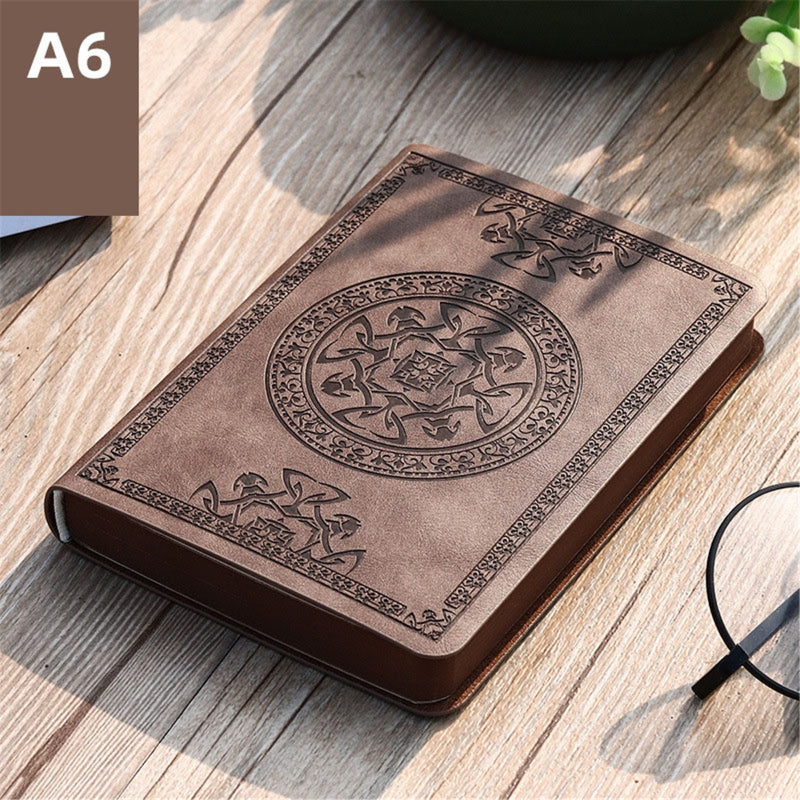 Vintage Pattern PU Leather Notebook 140 Sheets Diary Notepad Stationery