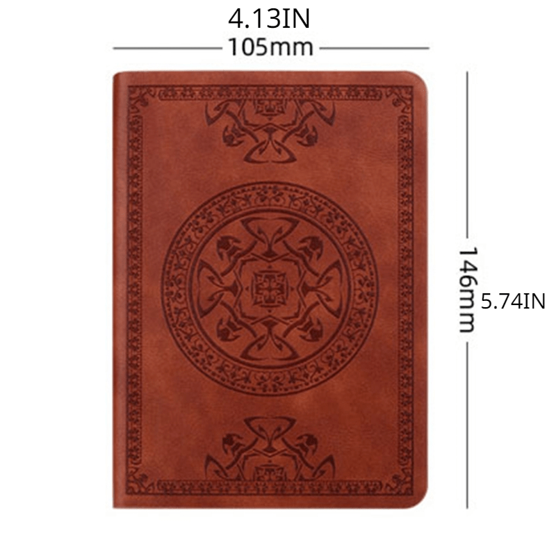 Vintage Pattern PU Leather Notebook 140 Sheets Diary Notepad Stationery