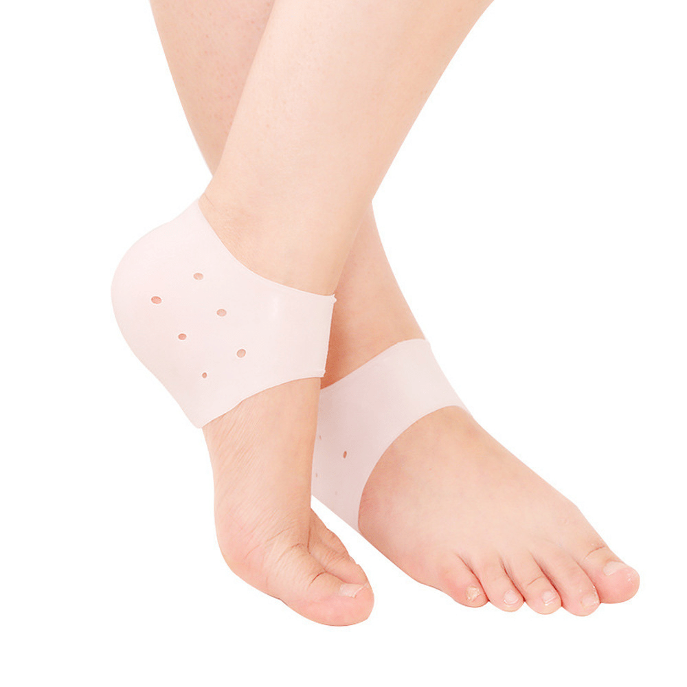2pcs Gel Heel Protectors Silicone Moisturizing Socks - Women Men