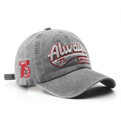 Always 75 Embroidery Baseball Cap Washed Distressed Adjustable Sun Hat Unisex