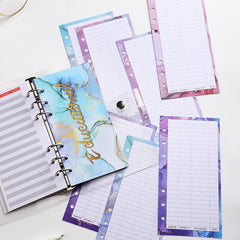 12pcs Colorful Marble Pattern Budget Card for Finance Budget Plan Business