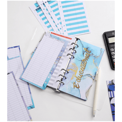 12pcs Colorful Marble Pattern Budget Card for Finance Budget Plan Business