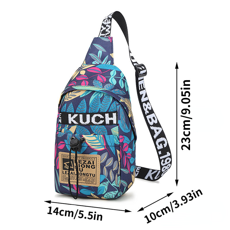 Casual Leaf Printed Sling Bag Crossbody Bag 