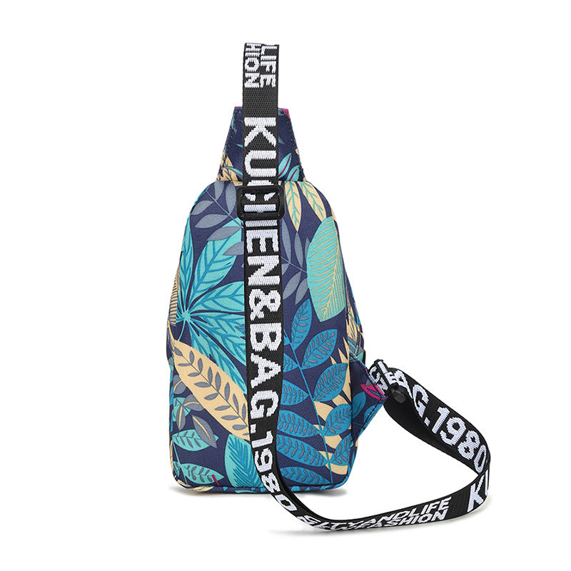 Casual Leaf Printed Sling Bag Crossbody Bag 