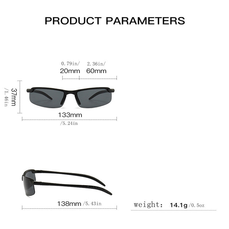 Men's Small Frame UV Protection Sport Sunglasses with Case