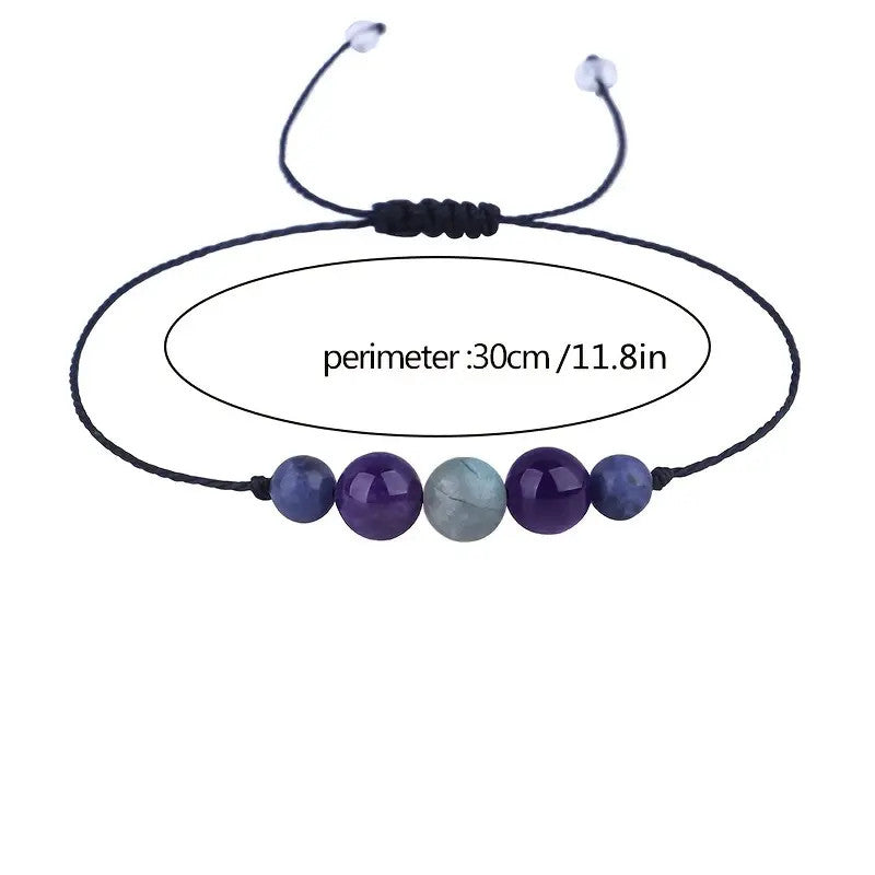 Healing Crystal Stone Beads Men's Bracelet