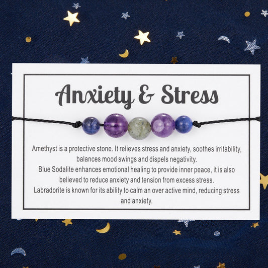 Healing Crystal Stone Beads Men's Bracelet