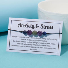 Healing Crystal Stone Beads Men's Bracelet