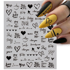 1pcs Heart & Flower 3D Laser Nail Stickers Nail Art Decoration & Accessories