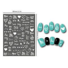 1pcs Heart & Flower 3D Laser Nail Stickers Nail Art Decoration & Accessories