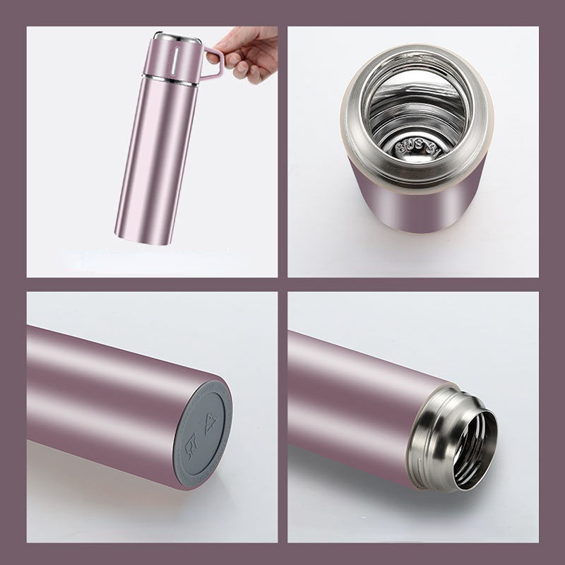 500ml Stainless Steel Water Bottle with Tea Filter, Leakproof Insulated Tumbler