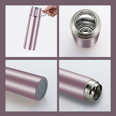 500ml Stainless Steel Water Bottle with Tea Filter, Leakproof Insulated Tumbler