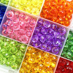 10mm Transparent Faceted Acrylic Beads for DIY Bracelet
