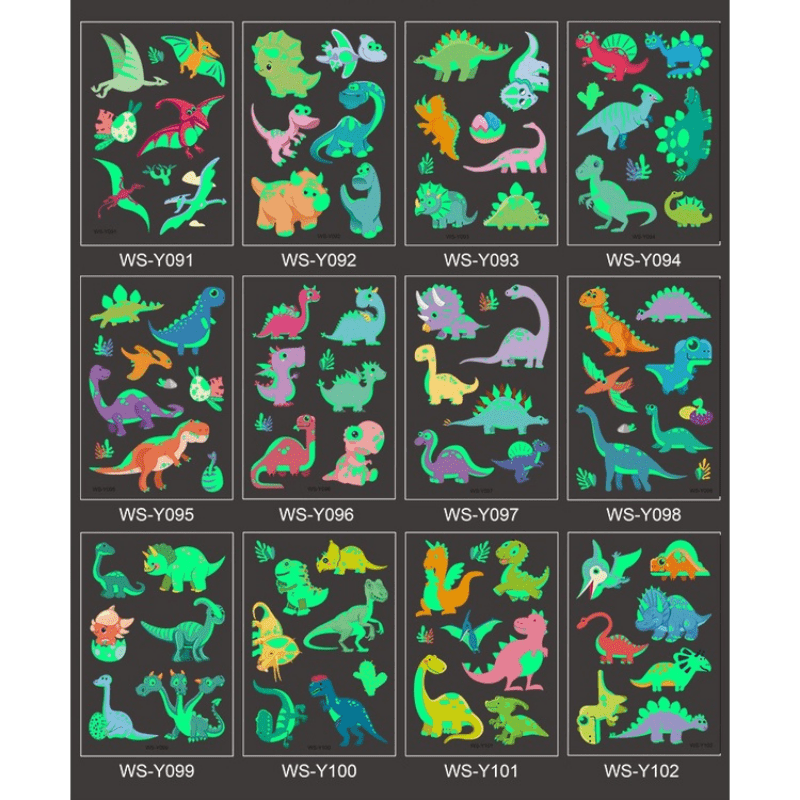 Dino Decoration Temp Tattoo Birthday Party Sticker