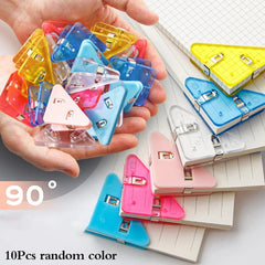 10pcs Triangle Binder Transparent File Corner Clip School Supplies