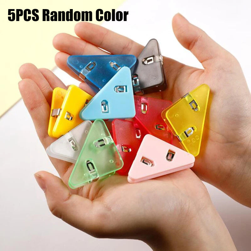10pcs Triangle Binder Transparent File Corner Clip School Supplies