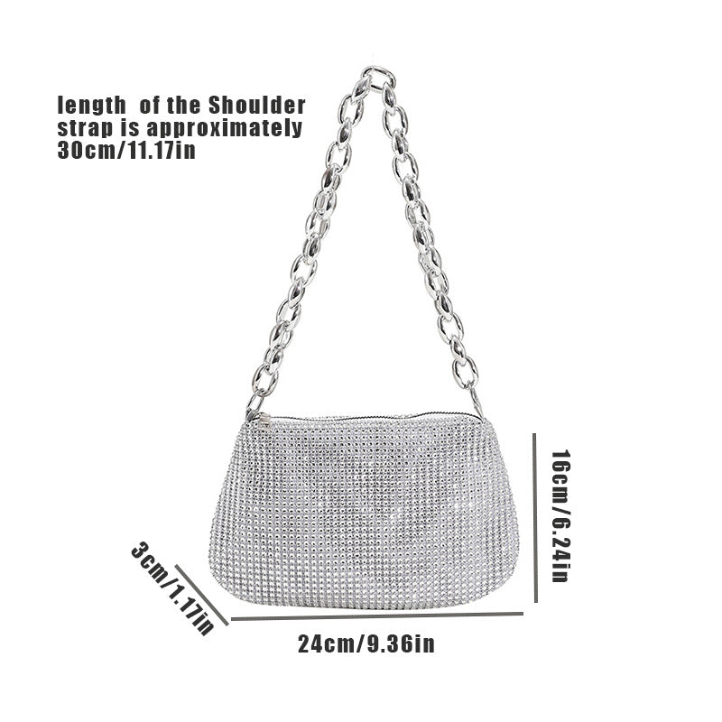 Glitter Evening Clutch Bag Wedding Party Purse Rhinestones Handbag