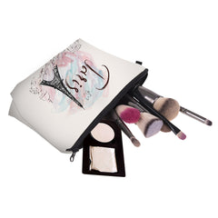 Tower Print Zipper Pouch Lightweight Carry On Bag Clutch Makeup Zipper Bag
