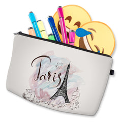 Tower Print Zipper Pouch Lightweight Carry On Bag Clutch Makeup Zipper Bag