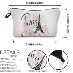 Tower Print Zipper Pouch Lightweight Carry On Bag Clutch Makeup Zipper Bag