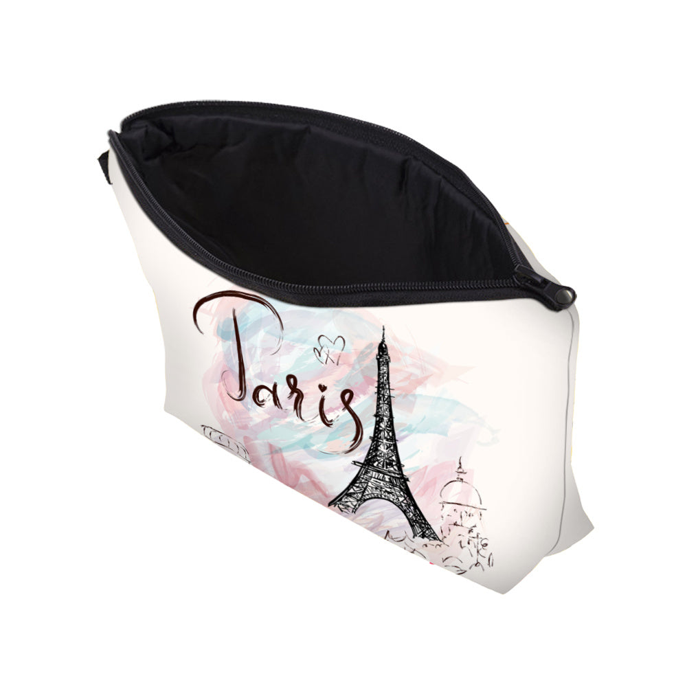 Tower Print Zipper Pouch Lightweight Carry On Bag Clutch Makeup Zipper Bag