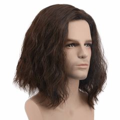 Men's Short Curly Brown Wig Halloween Cosplay Anime Costume Wig