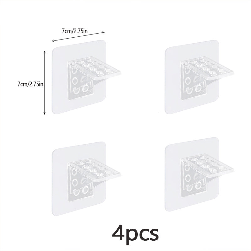 4pcs Adhesive Shelf Support Pegs Kitchen Bathroom Wall Hangers
