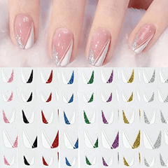 French Nail Art Sticker 3D Self Adhesive Decals V Shape Nail Guides