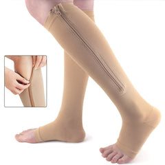 Unisex Compression Socks with Zipper for Circulation & Swelling Relief