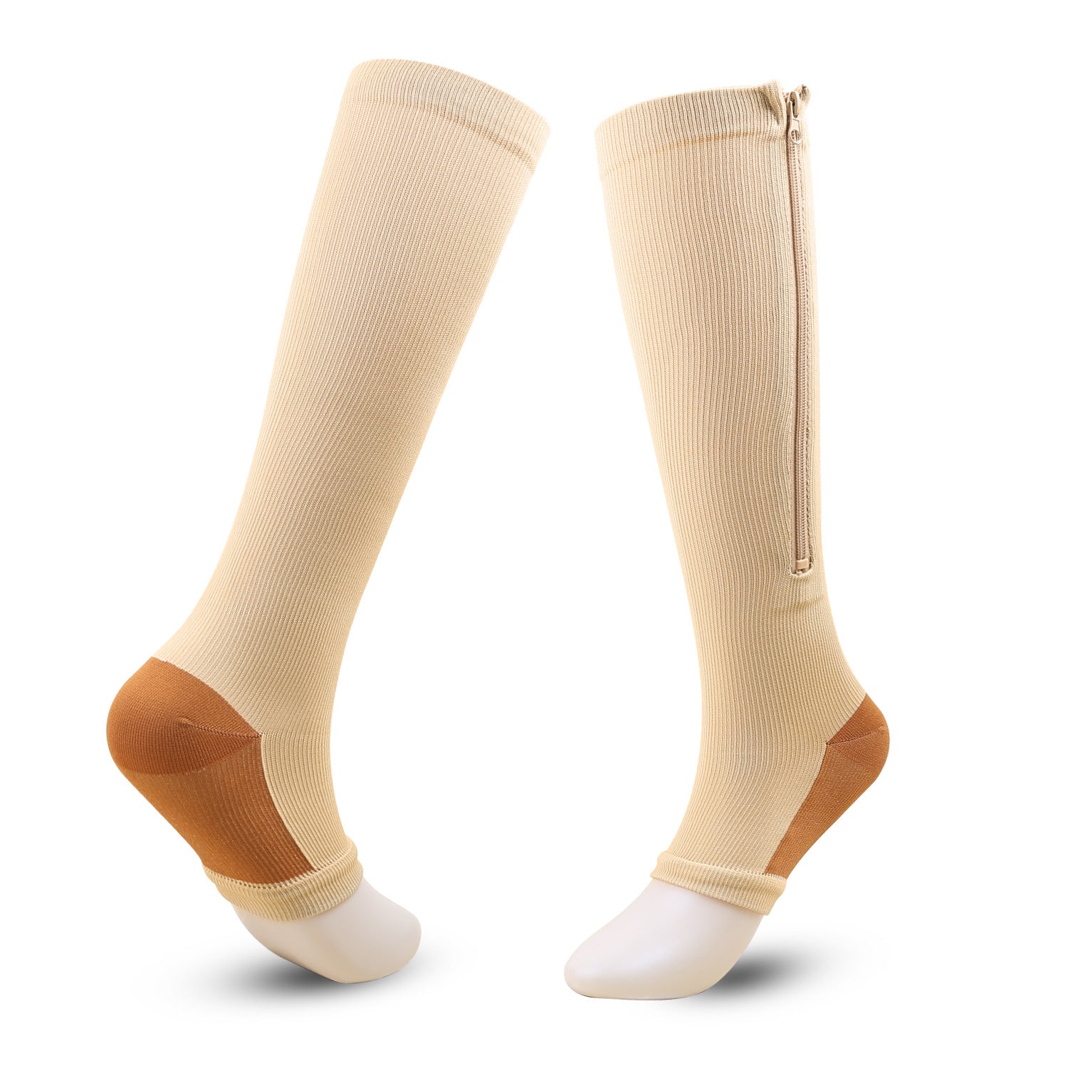Unisex Compression Socks with Zipper for Circulation & Swelling Relief