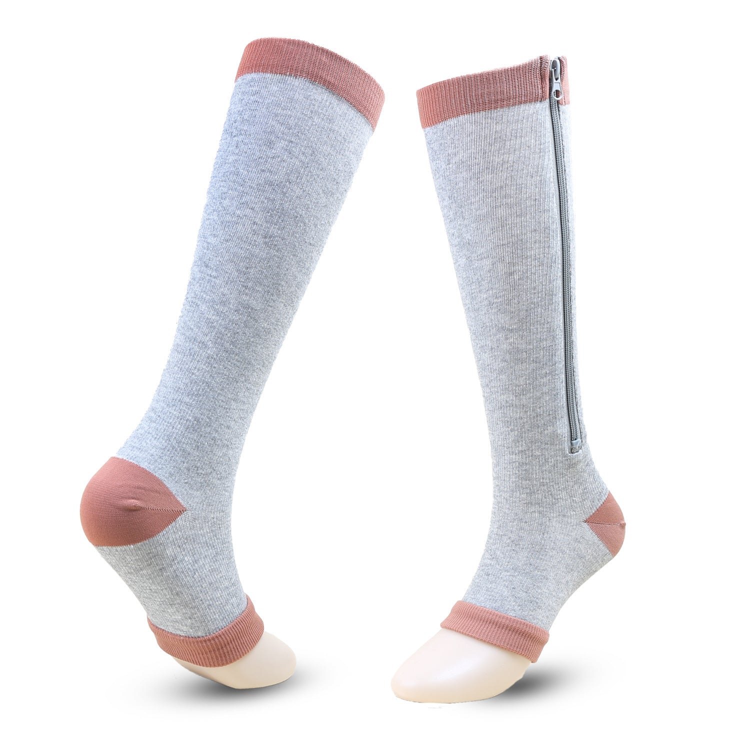 Unisex Compression Socks with Zipper for Circulation & Swelling Relief