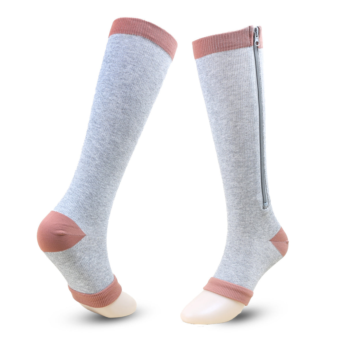 Unisex Compression Socks with Zipper for Circulation & Swelling Relief