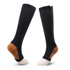 Unisex Compression Socks with Zipper for Circulation & Swelling Relief