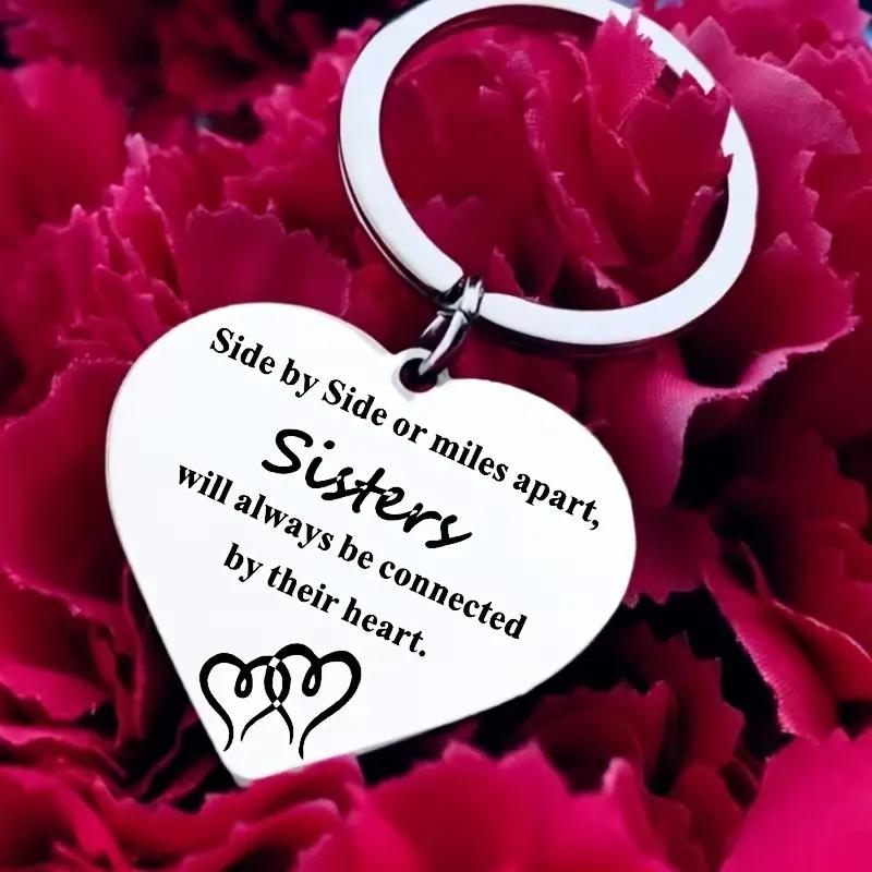 Heart Shaped Keyring Perfect Sister Gift for Christmas Birthday or Graduation