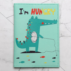 Dino Croc Passport Leather Cover