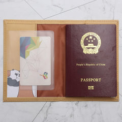 Dino Croc Passport Leather Cover