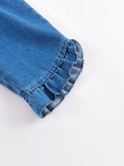 MARC&JANIE Girls Denim Cropped Pants Loose fit Summer Kids Clothes