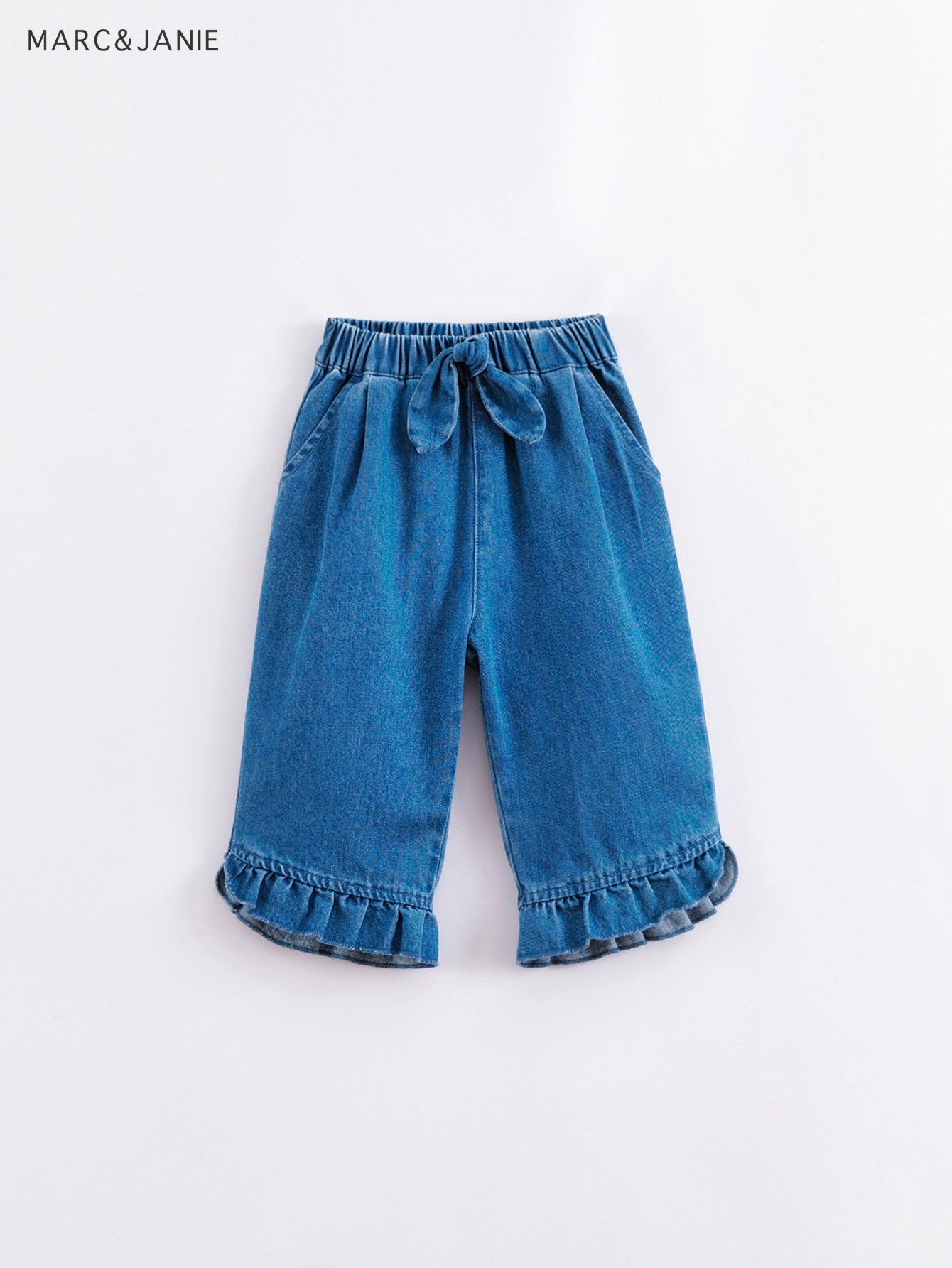 MARC&JANIE Girls Denim Cropped Pants Loose fit Summer Kids Clothes