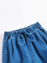 MARC&JANIE Girls Denim Cropped Pants Loose fit Summer Kids Clothes