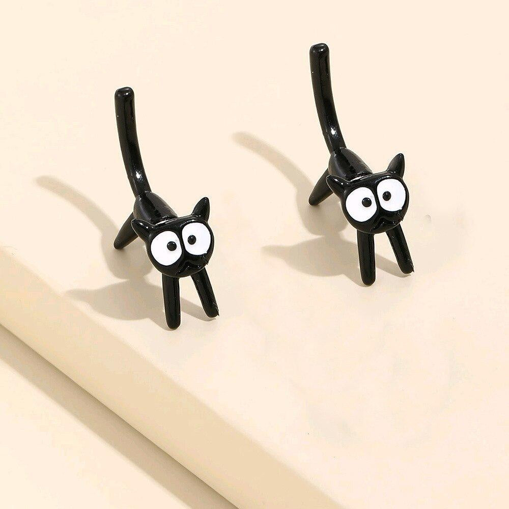 Cartoon Cat Stud Earrings for Girls