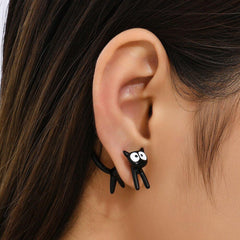 Cartoon Cat Stud Earrings for Girls