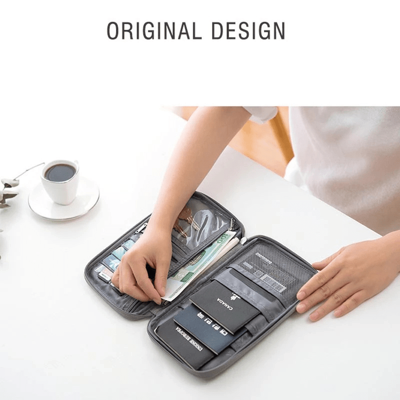 Canvas Travel Wallet & Family Passport Holder with Zipper