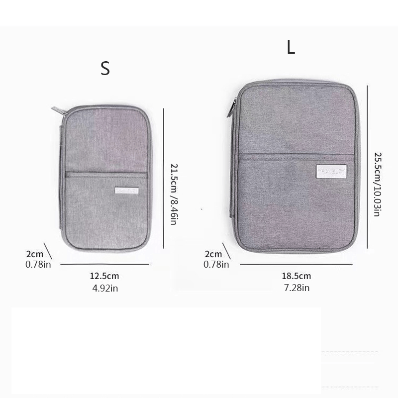 Canvas Travel Wallet & Family Passport Holder with Zipper