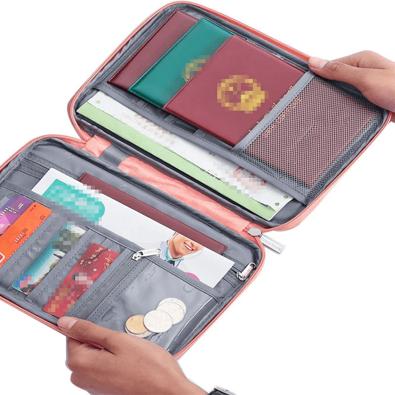 Canvas Travel Wallet & Family Passport Holder with Zipper
