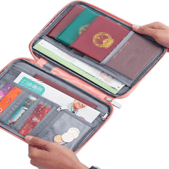 Canvas Travel Wallet & Family Passport Holder with Zipper