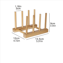 Bamboo Dish Plate Bowl Cup Lid Cutting Board Drying Rack